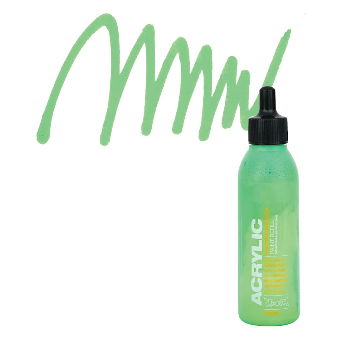 Open in modal - Montana Acrylic Marker Refill - 25 ml, Acid Green, Refill and swatch