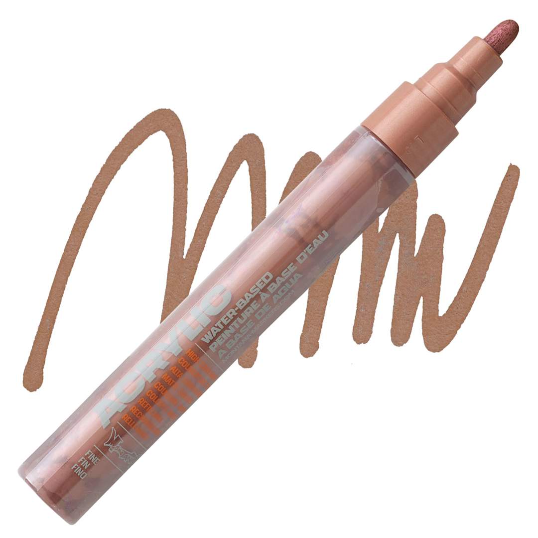 Open in modal - Montana Acrylic Marker - 2 mm, Matte Copper marker and swatch