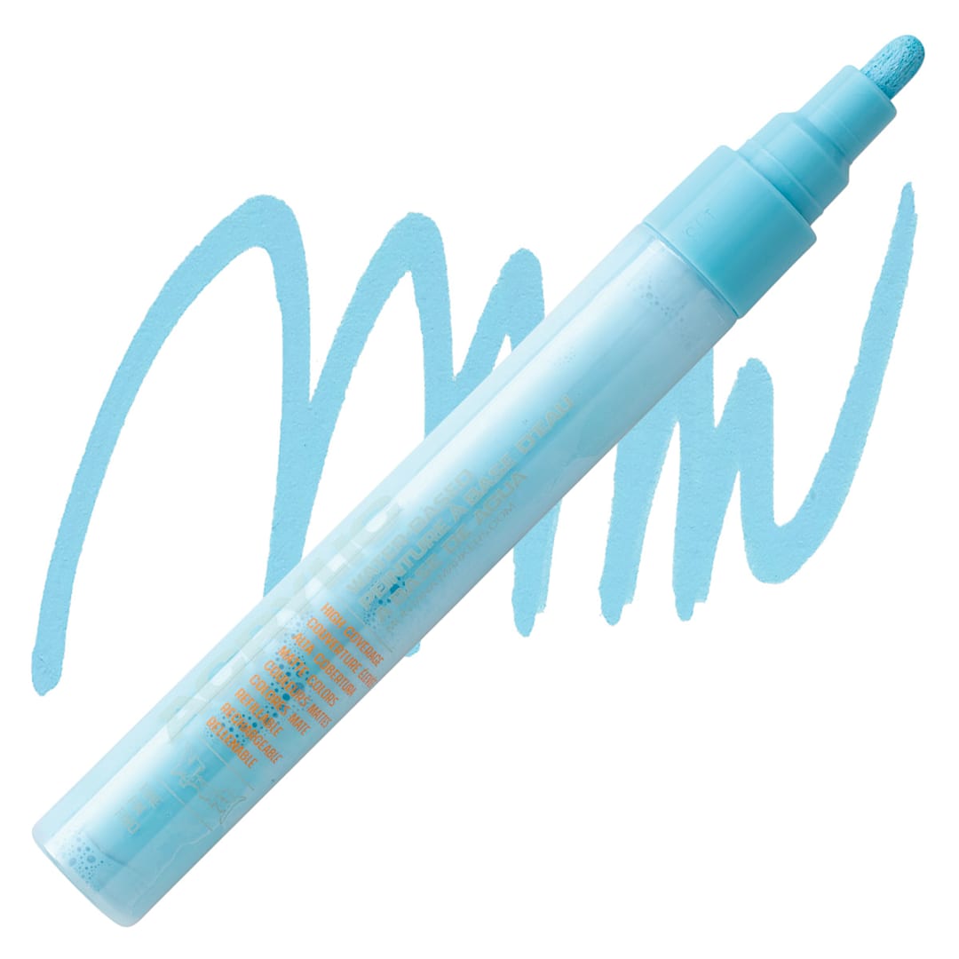 Open in modal - Montana Acrylic Marker - 2 mm Tip, Shock Blue Light marker and swatch