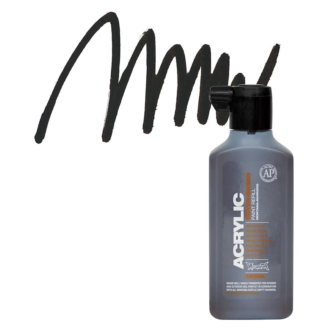 Open in modal - Montana Acrylic Marker Refill - 180 ml, Shock Brown Dark, Refill and swatch