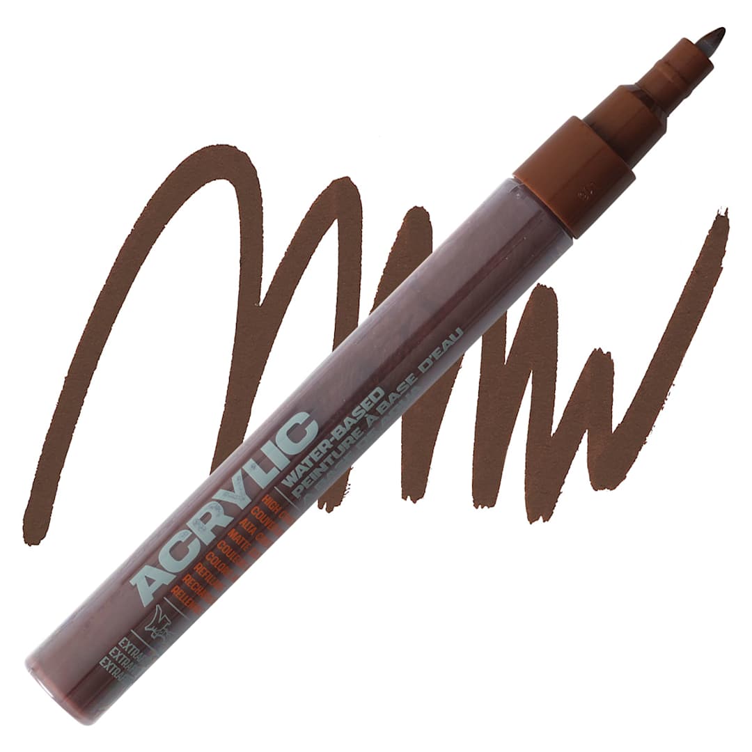 Open in modal - Montana Acrylic Marker - 0.7 mm Tip, Shock Brown marker and swatch