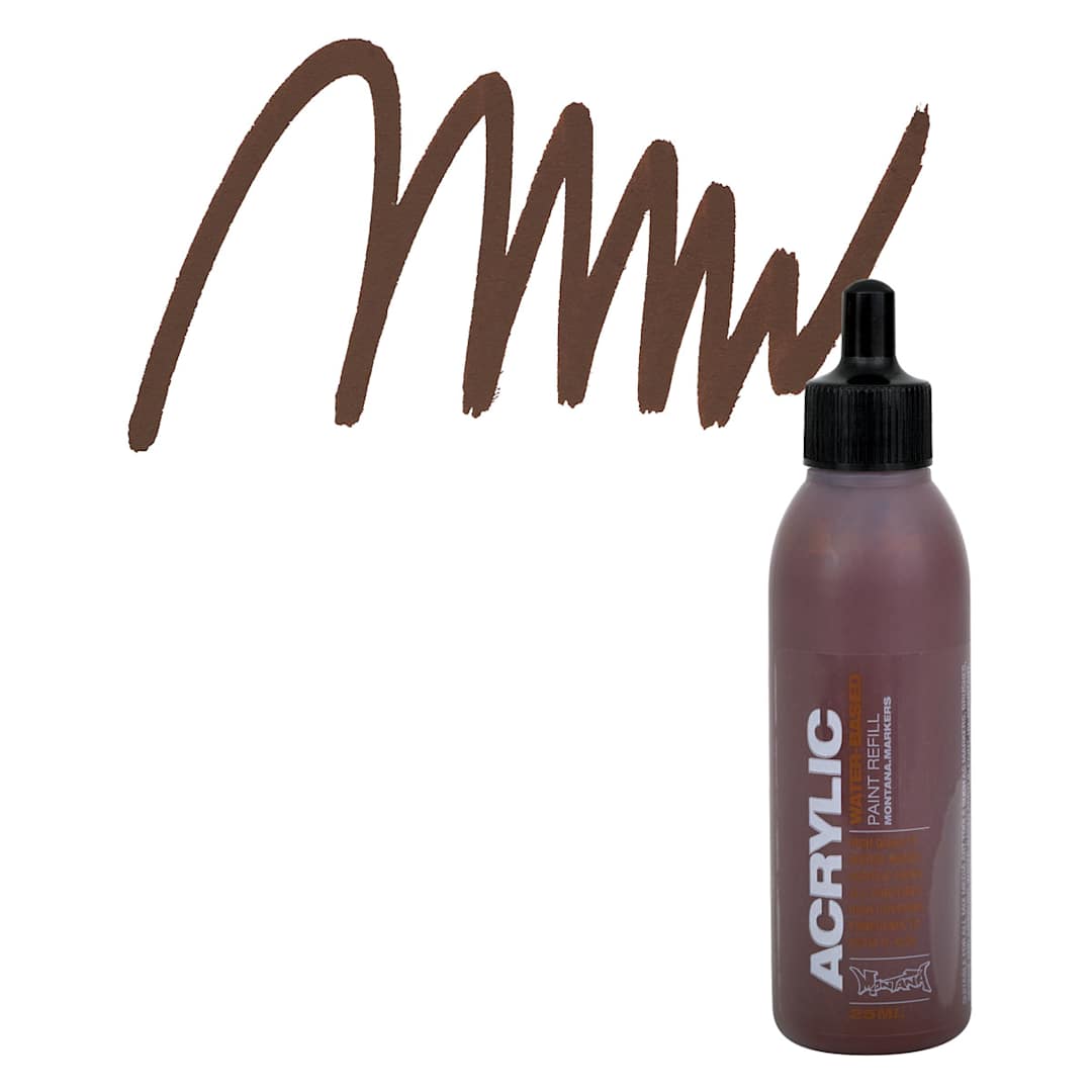 Open in modal - Montana Acrylic Marker Refill - 25 ml , Shock Brown, Refill and swatch