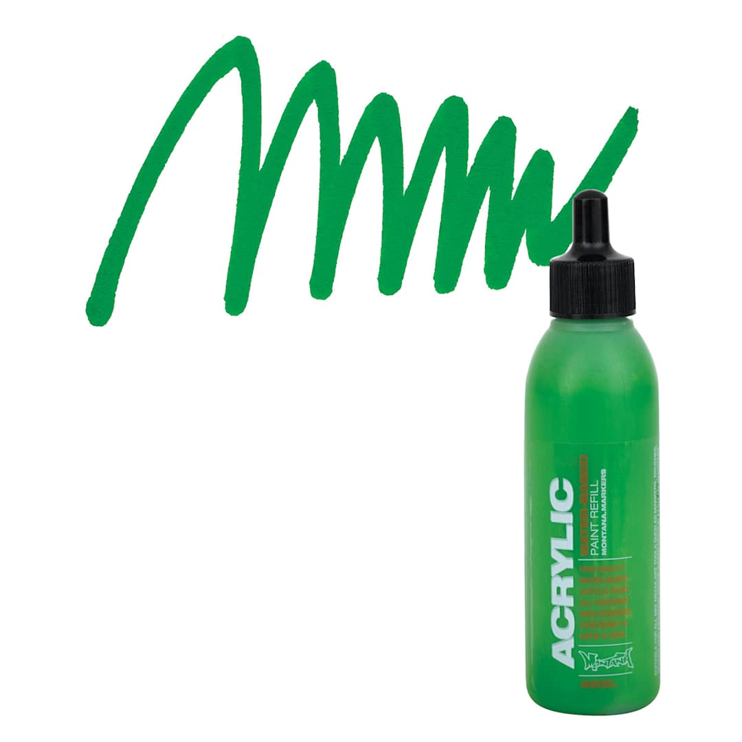 Open in modal - Montana Acrylic Marker Refill - 25 ml , Shock Green, Refill and swatch