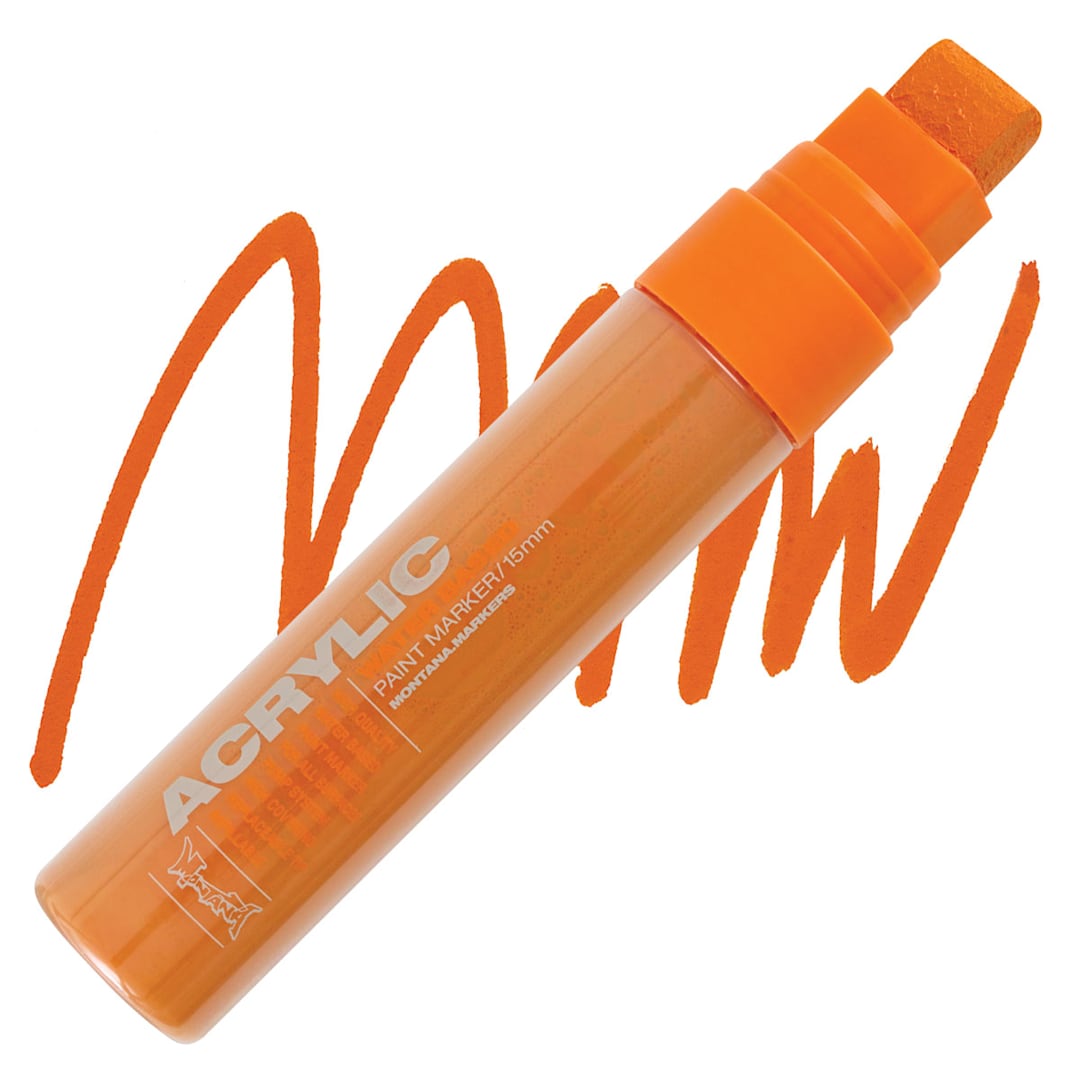 Open in modal - Montana Acrylic Marker - 15 mm Tip, Shock Orange and swatch