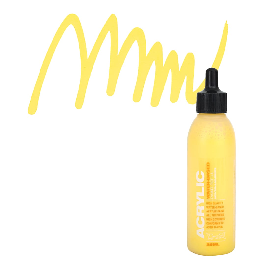 Open in modal - Montana Acrylic Marker Refill - 25 ml , Shock Yellow Light, Refill and swatch