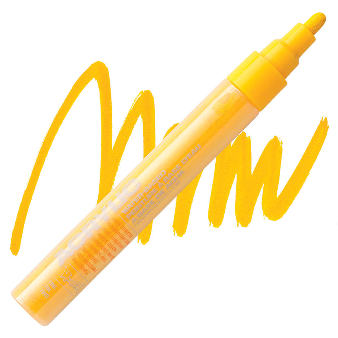 Open in modal - Montana Acrylic Marker - 2 mm Tip, Shock Yellow marker and swatch