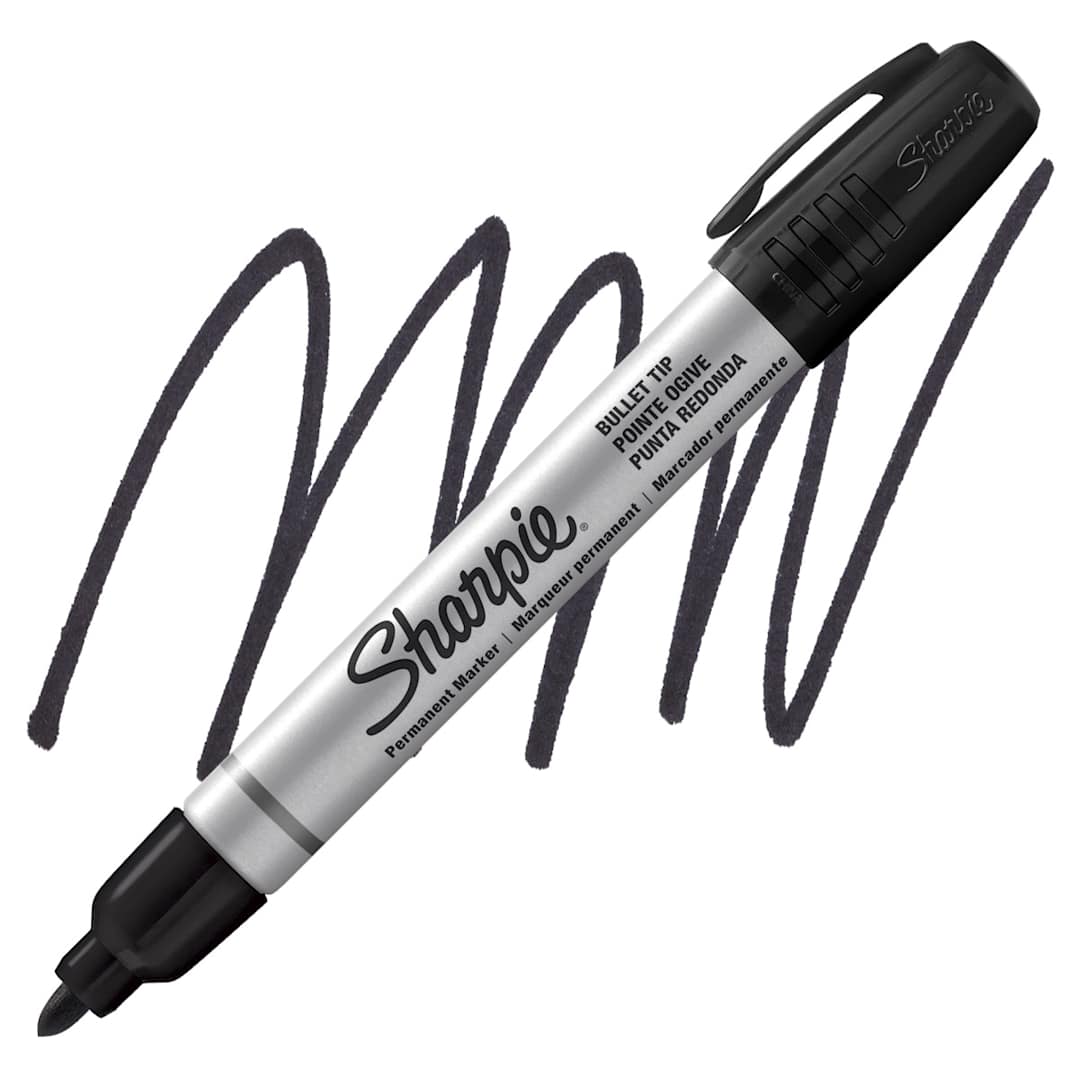 Open in modal - Sharpie Pro Permanent Marker - Black, Bullet Tip marker and swatch