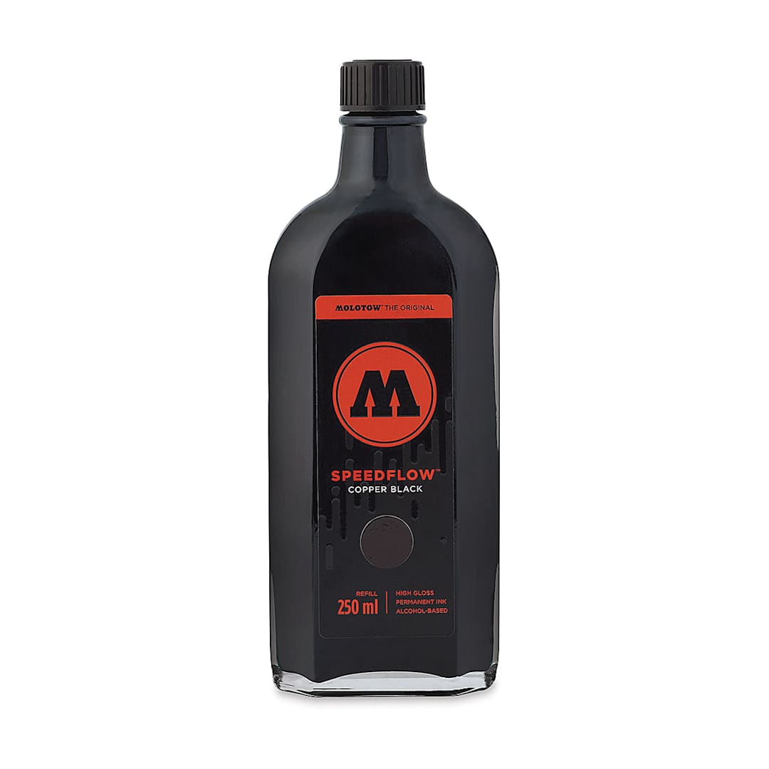 Open in modal - Molotow Speedflow Refill - 250 ml, Copper Black, Bottle, front of bottle