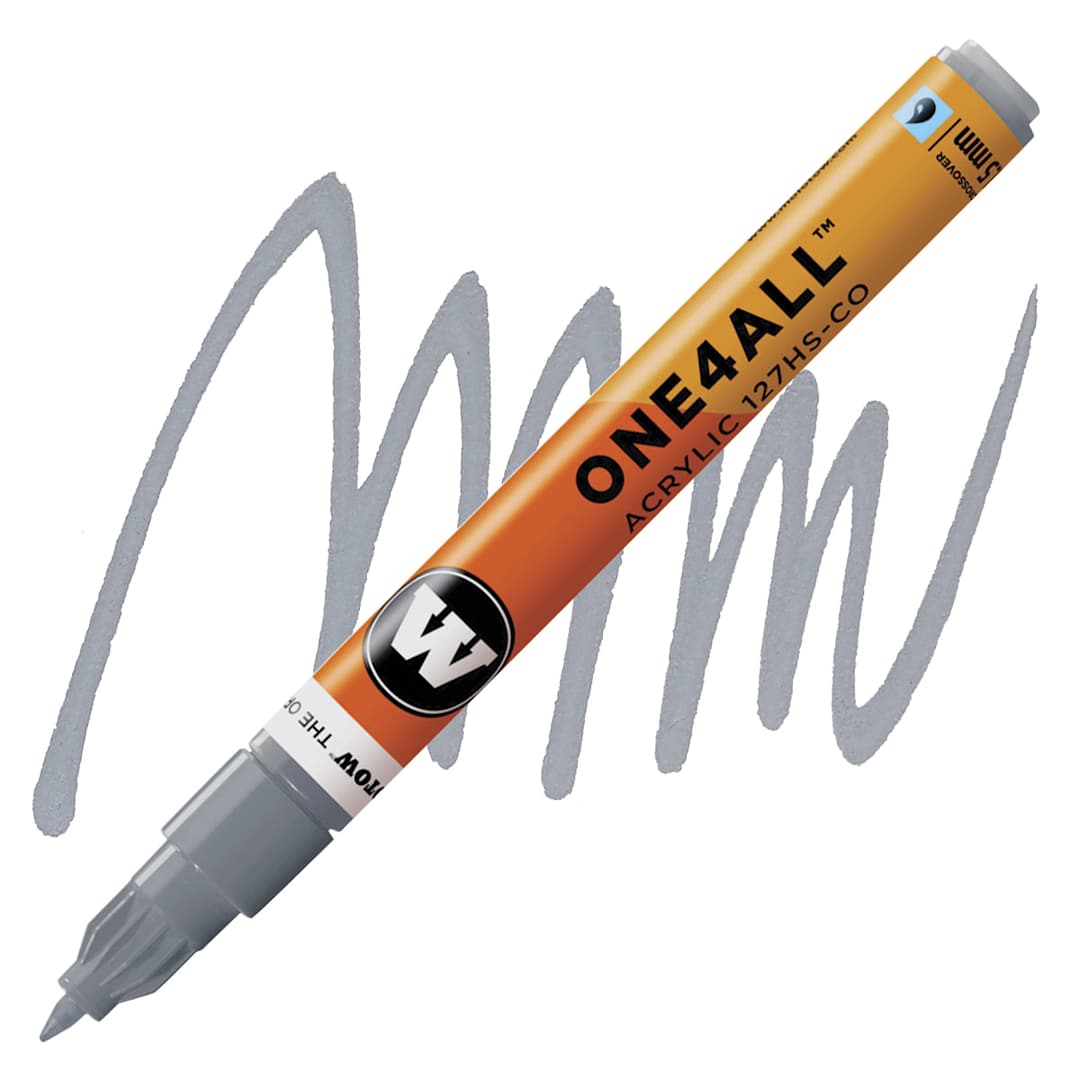 Open in modal - Molotow One4All Acrylic Marker - 1.5 mm Tip, Cool Grey Pastel marker and swatch