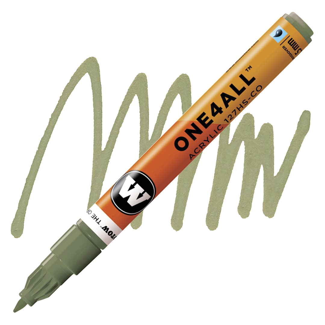 Open in modal - Molotow One4All Acrylic Marker - 1.5 mm Tip, Amazonas Light marker and swatch