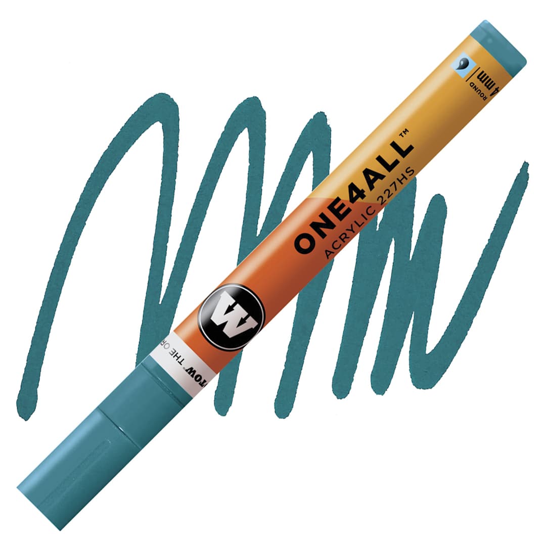 Open in modal - Molotow One4All Acrylic Marker - 4 mm, Turquoise marker and swatch