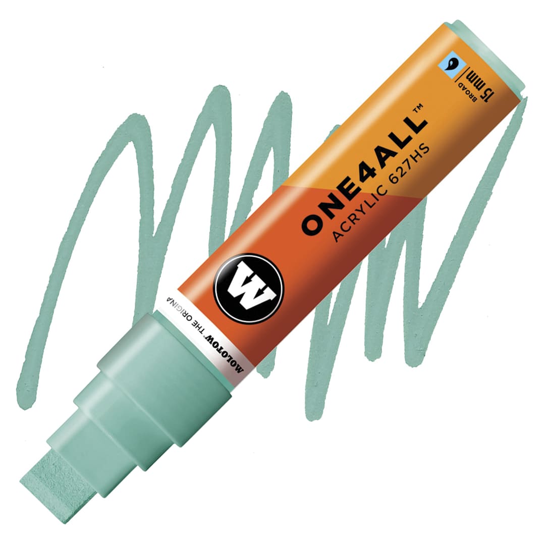Open in modal - Molotow One4All Acrylic Marker - 15 mm, Lago Blue Pastel marker and swatch