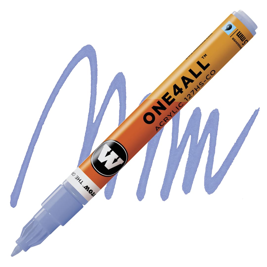 Open in modal - Molotow One4All Acrylic Marker - 1.5 mm Tip, Blue Violet Pastel marker and swatch