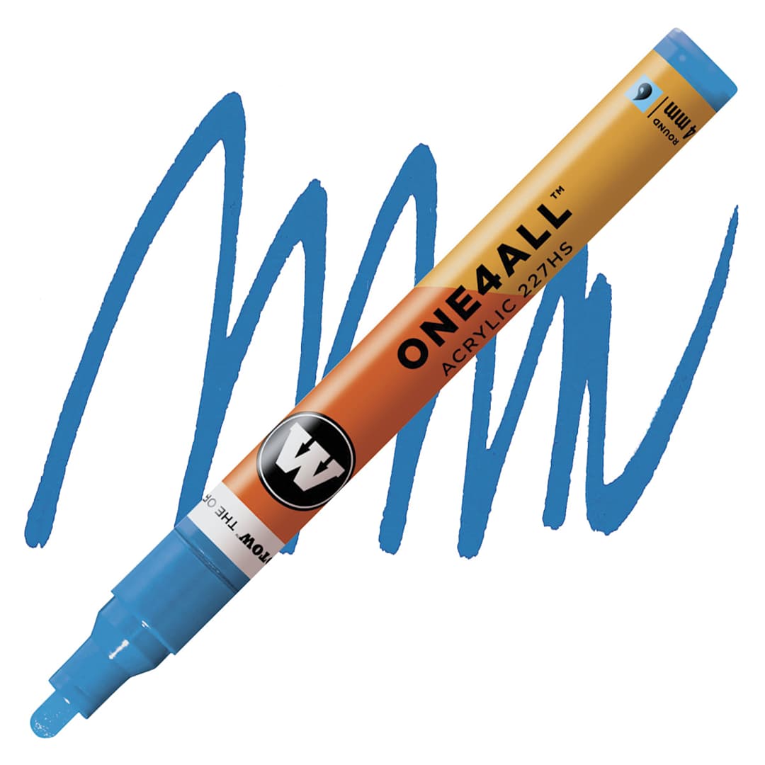 Open in modal - Molotow One4All Acrylic Marker - 4 mm, Shock Blue marker and swatch