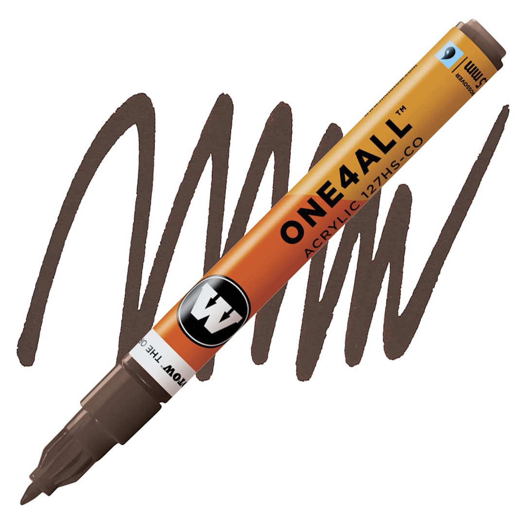 Open in modal - Molotow One4All Acrylic Marker - 1.5 mm Tip, Hazelnut marker and swatch