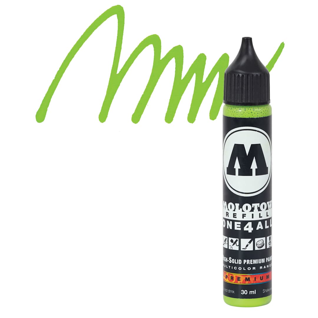 Open in modal - Molotow One4All Acrylic Marker Refill - 30 ml, Grasshopper and swatch