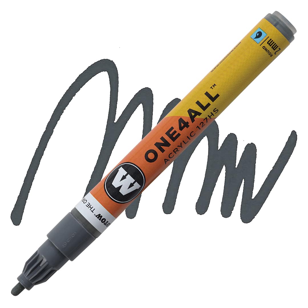 Open in modal - Molotow One4All Acrylic Marker - 2 mm, Grey Blue Dark marker and swatch