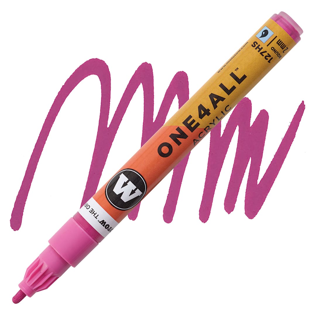 Open in modal - Molotow One4All Acrylic Marker - 2 mm, Magenta marker and swatch
