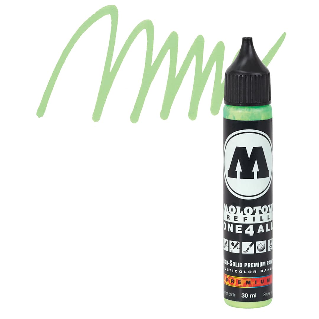 Open in modal - Molotow One4All Acrylic Marker Refill - 30 ml, Neon Green Fluorescent and swatch