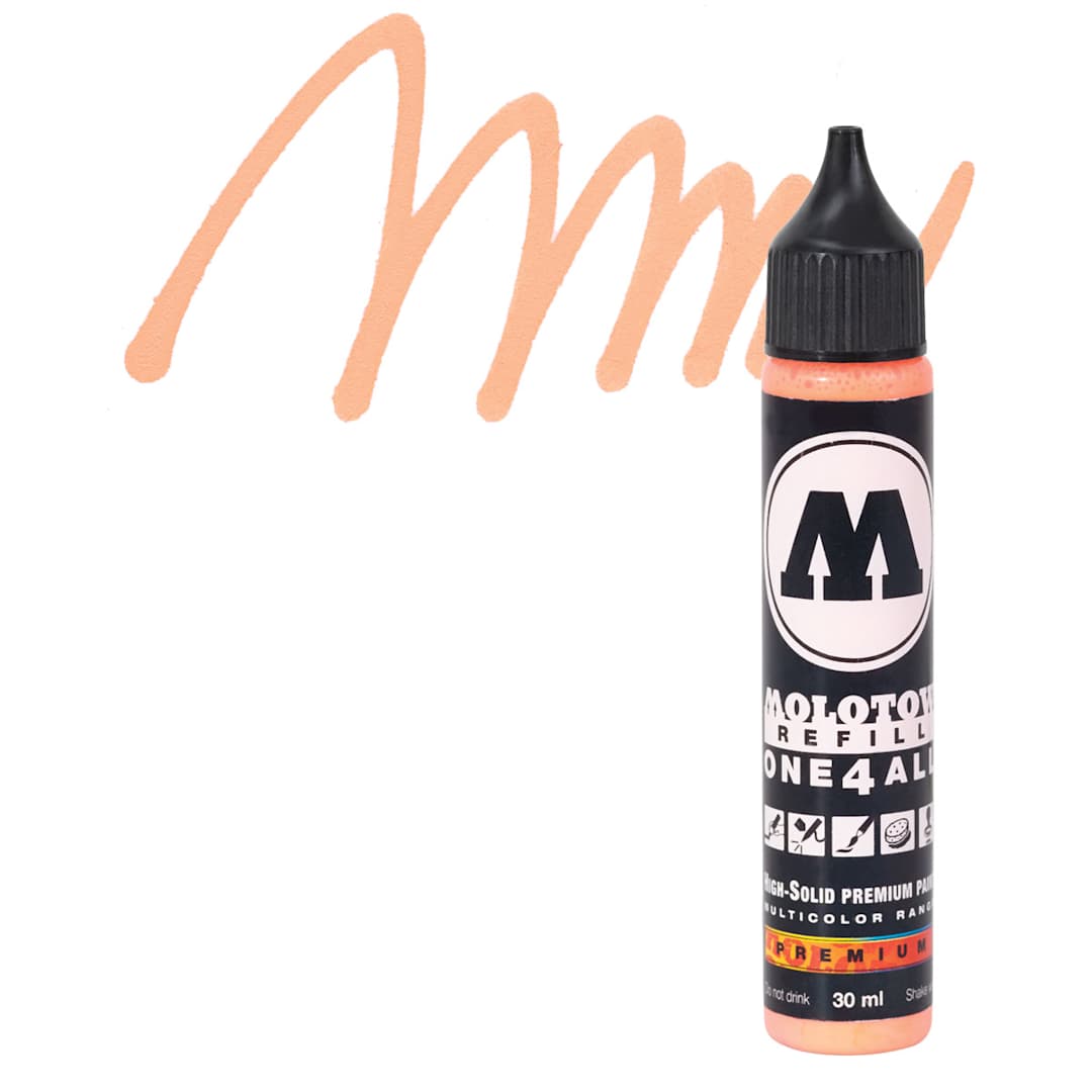 Open in modal - Molotow One4All Acrylic Marker Refill - 30 ml, Neon Orange Fluorescent and swatch