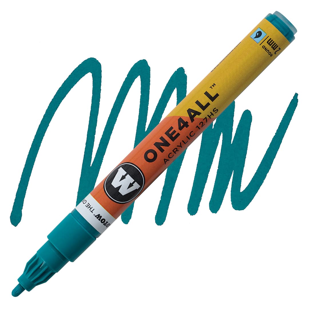 Open in modal - Molotow One4All Acrylic Marker - 2 mm, Turquoise marker and swatch