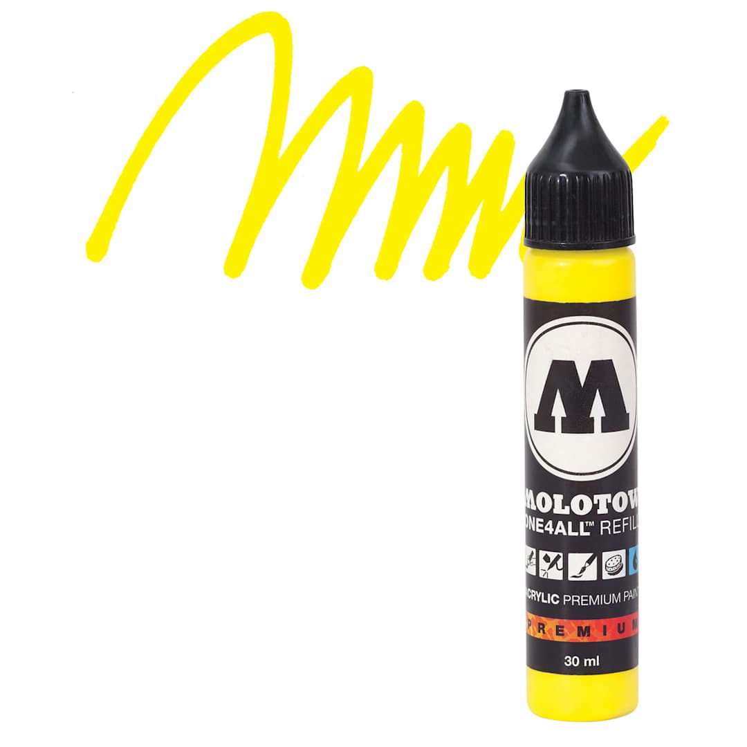 Open in modal - Molotow One4All Acrylic Marker Refill - 30 ml, Zinc Yellow and swatch