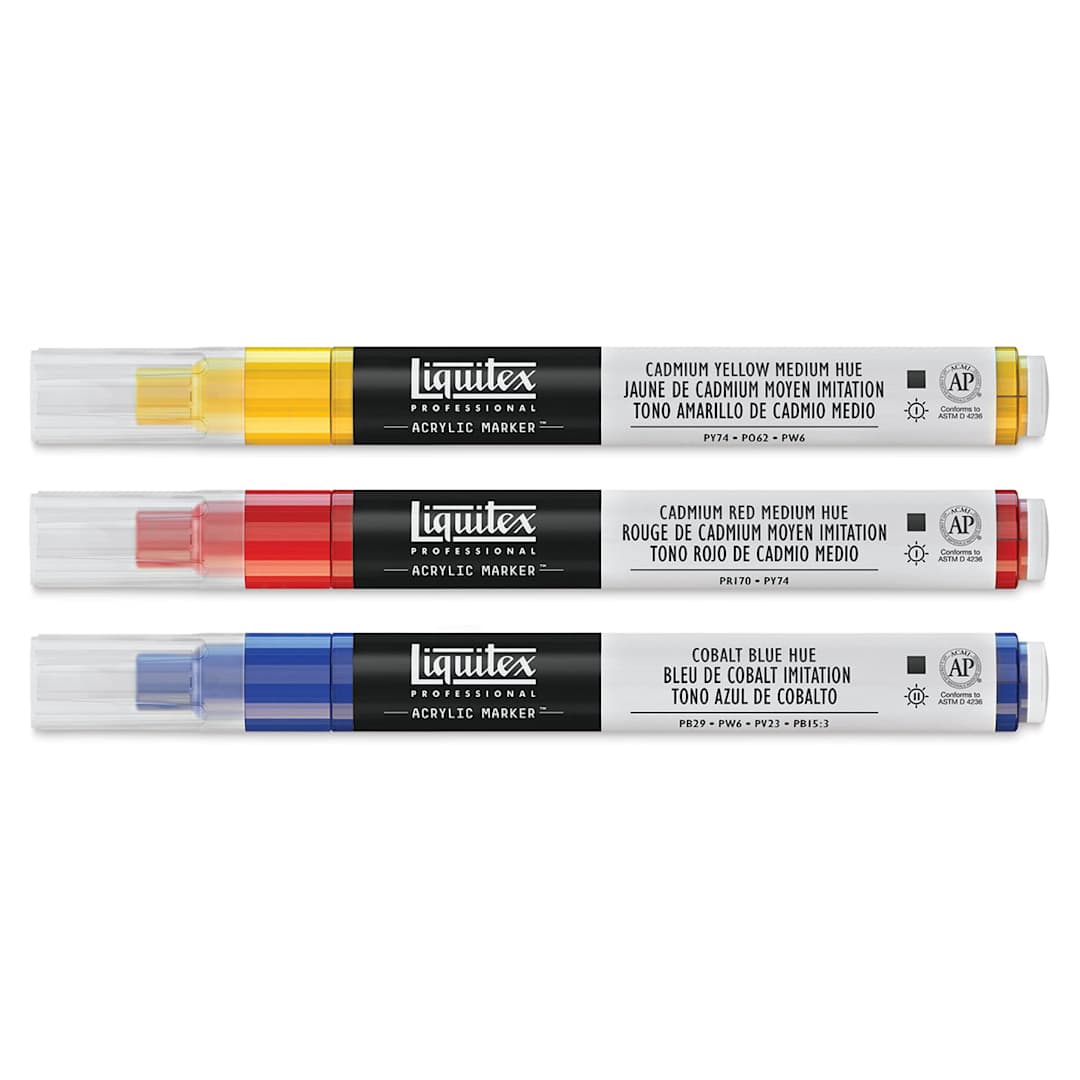 Open in modal - Liquitex Paint Markers - Classics, Set of 3, markers laid out