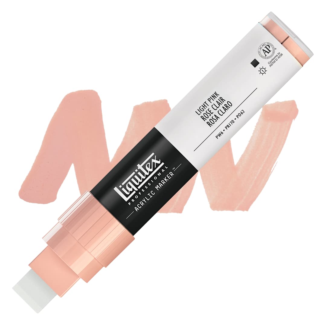 Open in modal - Liquitex Paint Marker - Light Pink, 15mm Tip marker and swatch