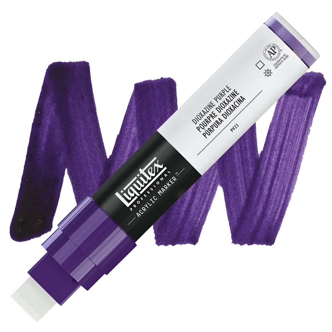 Open in modal - Liquitex Paint Marker - Dioxazine Purple, 15mm Tip marker and swatch