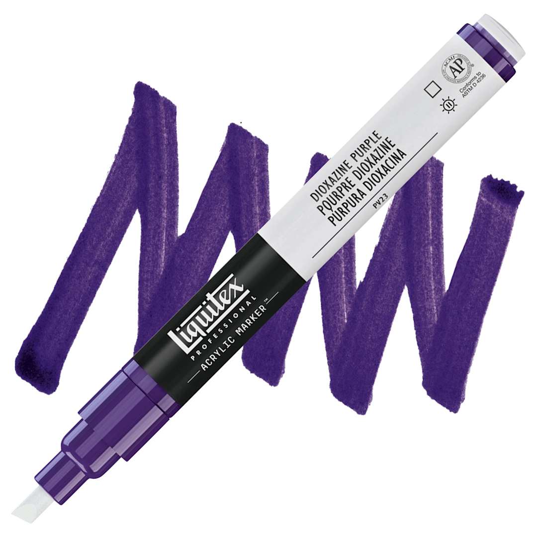Open in modal - Liquitex Paint Marker - Dioxazine Purple, 2mm Tip marker and swatch