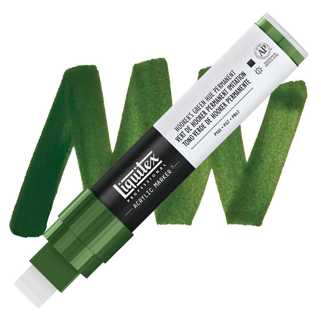 Open in modal - Liquitex Paint Marker - Hooker's Green Hue Permanent marker and swatch
