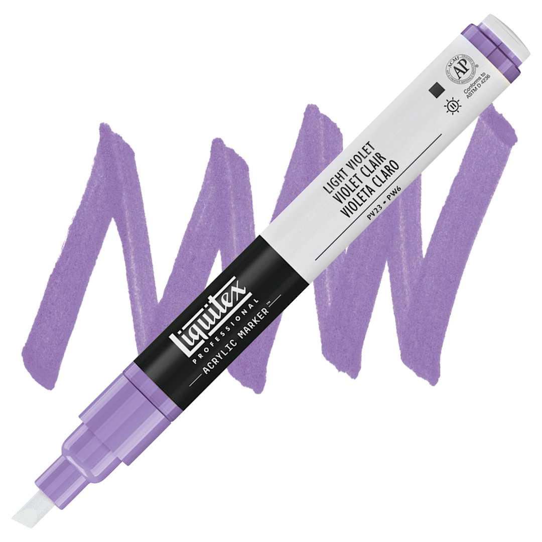 Open in modal - Liquitex Paint Marker - Light Violet, 2 mm Tip marker and swatch