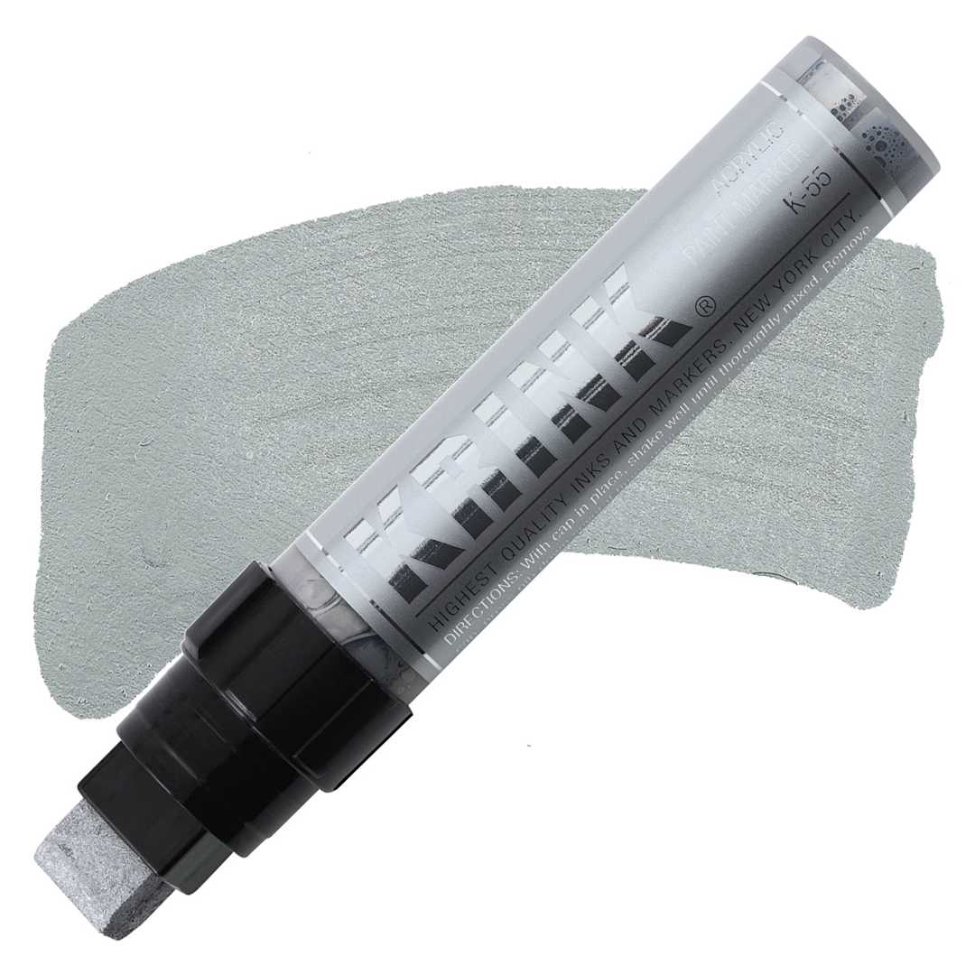 Open in modal - Krink K-55 Paint Marker - Silver marker and swatch