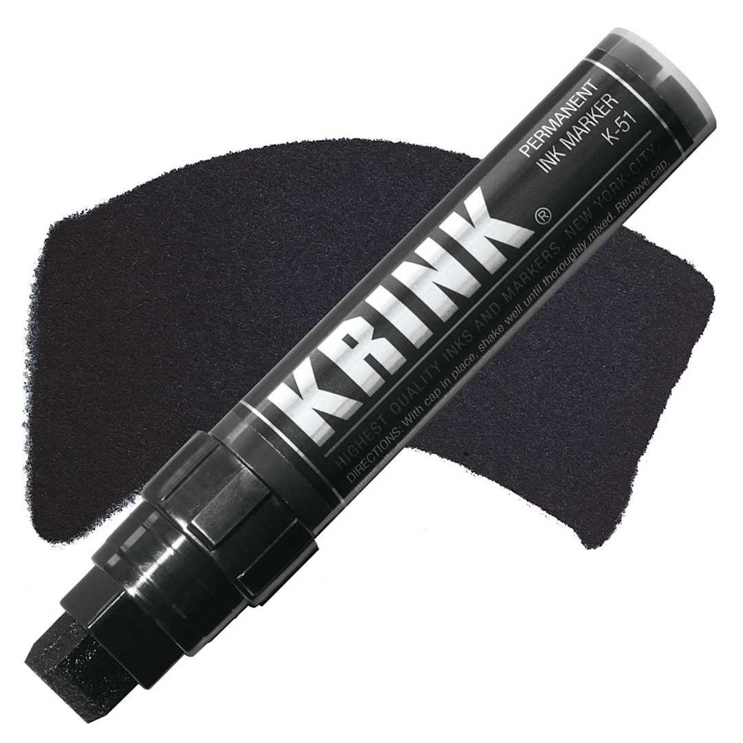 Open in modal - Krink K-51 Permanent Ink Marker - Jumbo Black marker and swatch