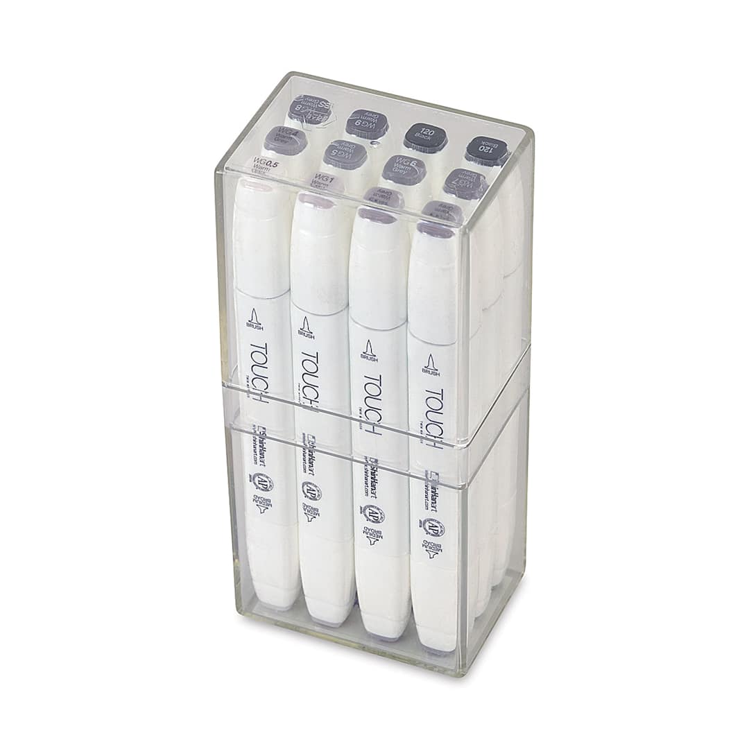 Open in modal - Shinhan Touch Twin Brush Markers - Warm Greys, Set of 12