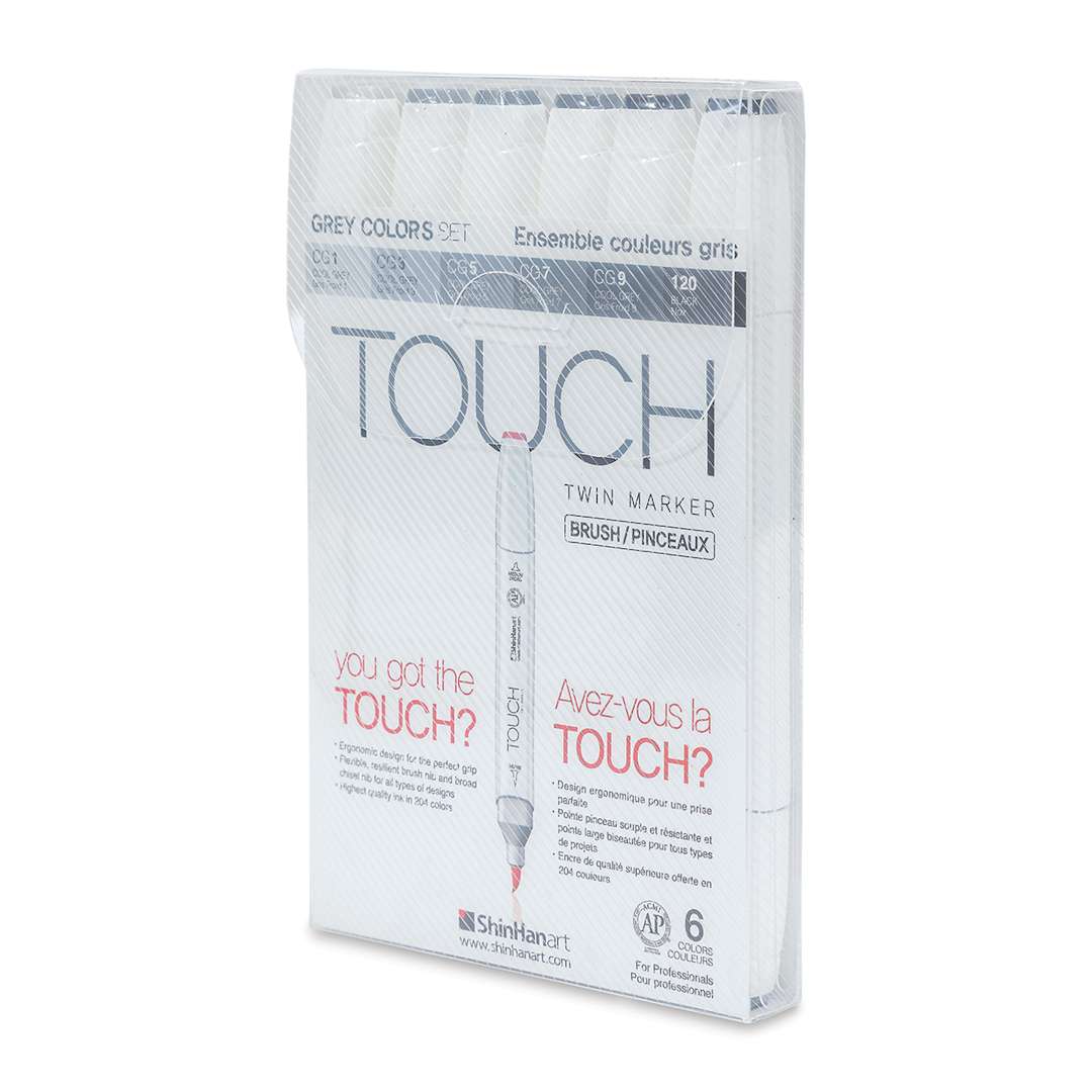 Open in modal - ShinHan Touch Twin Brush Markers - Greys, Set of 6