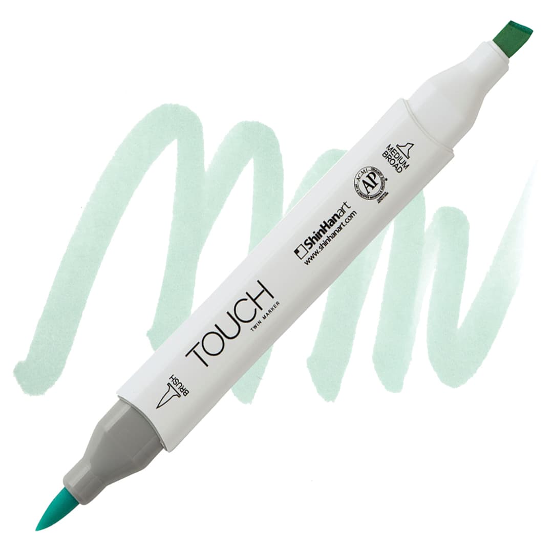 Open in modal - Shinhan Touch Twin Brush Marker - Aqua Mint BG179 marker and swatch