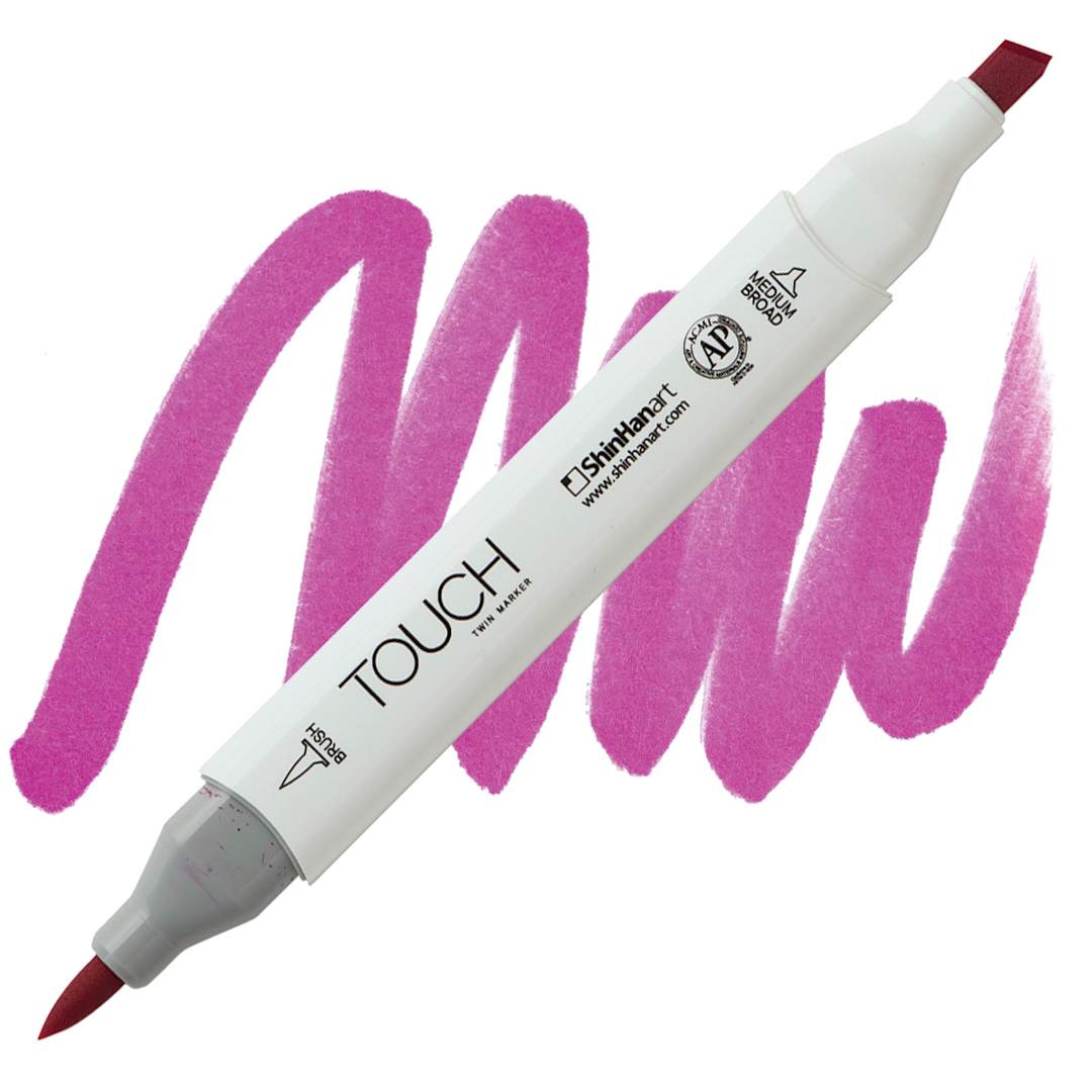 Open in modal - ShinHan Touch Twin Brush Marker - Azalea Purple marker and swatch