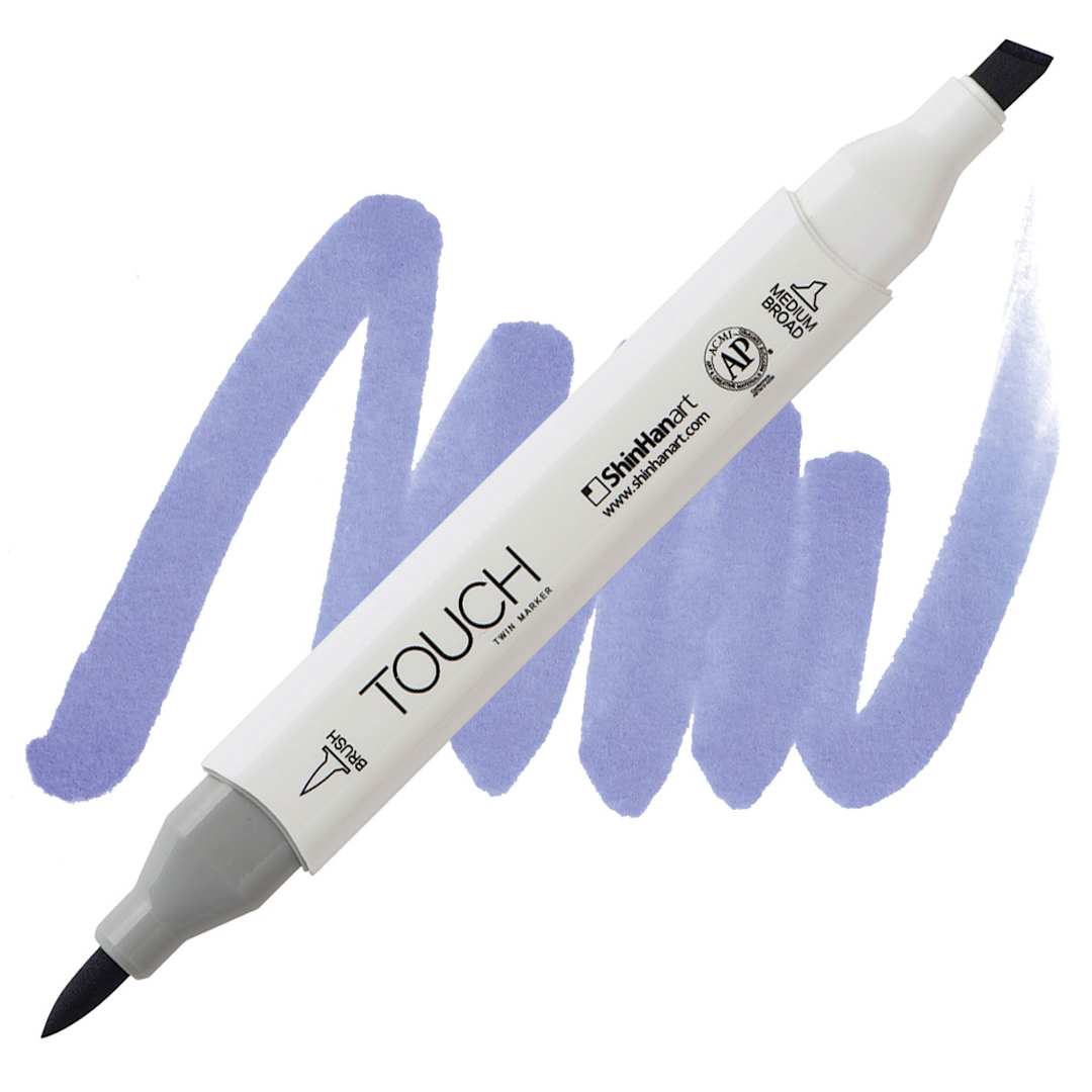 Open in modal - ShinHan Touch Twin Brush Marker - Blue Berry PB273 marker and swatch