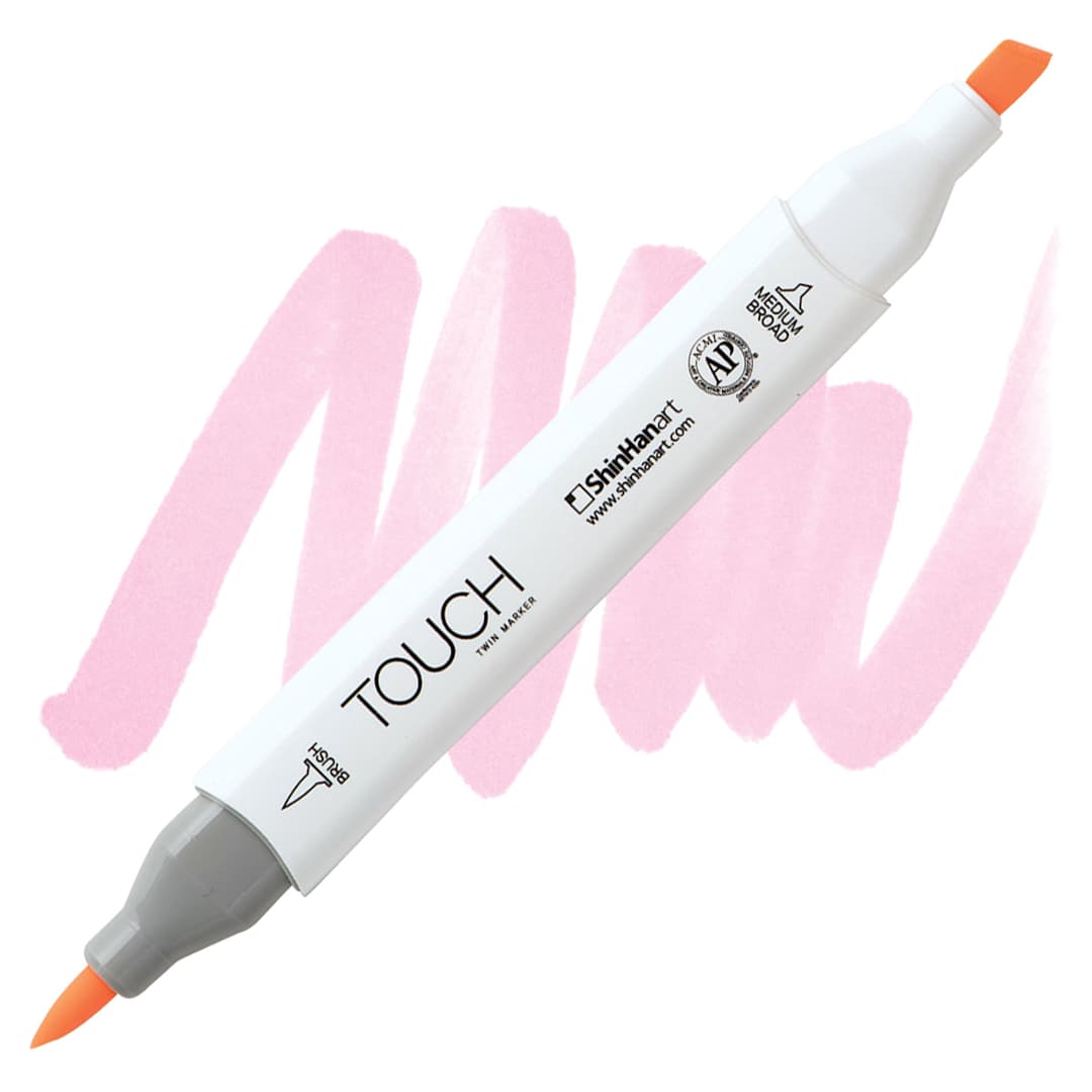 Open in modal - ShinHan Touch Twin Brush Marker - Blush R136 marker and swatch