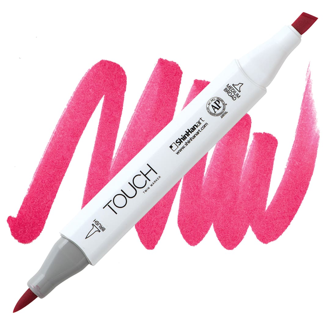 Open in modal - Shinhan Touch Twin Brush Marker - Cherry Pink marker marker and swatch