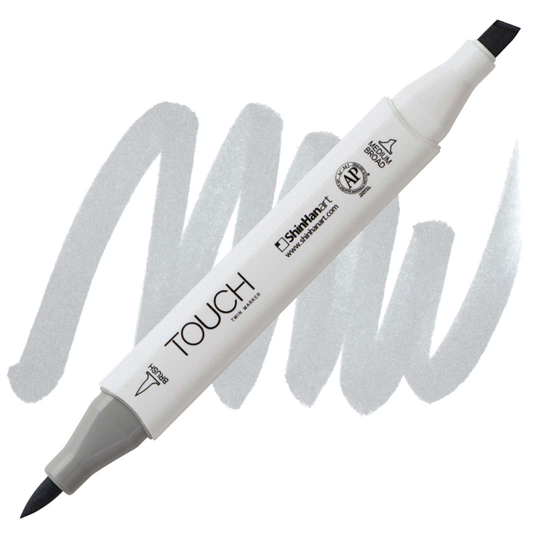 Open in modal - ShinHan Touch Twin Brush Marker - Cool Grey 2 CG2 marker and swatch