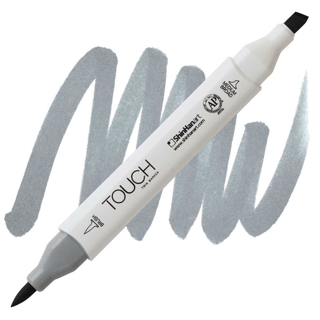 Open in modal - ShinHan Touch Twin Brush Marker - Cool Grey 5 CG5 marker and swatch