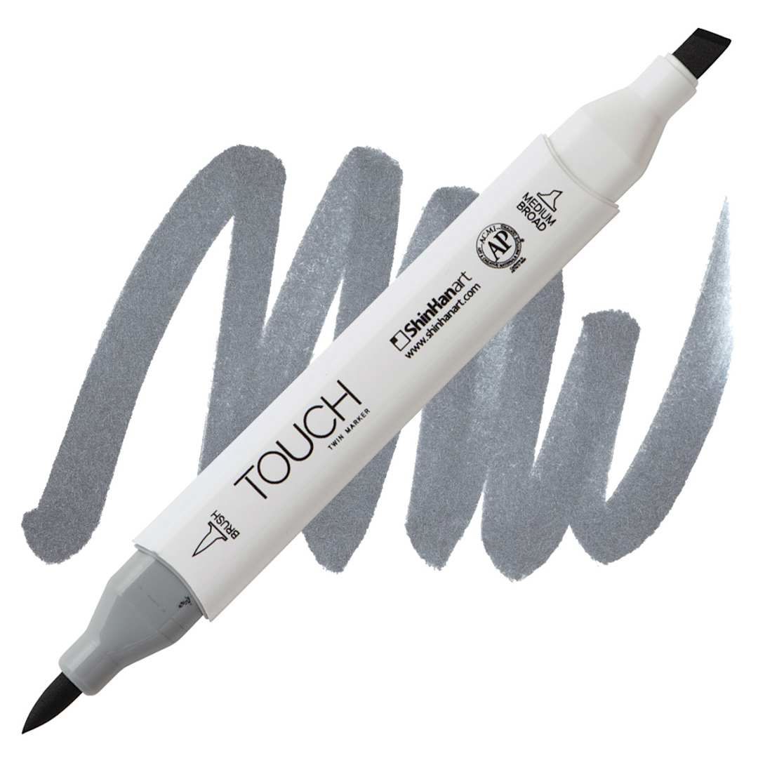 Open in modal - ShinHan Touch Twin Brush Marker - Cool Grey 6 CG6 marker and swatch