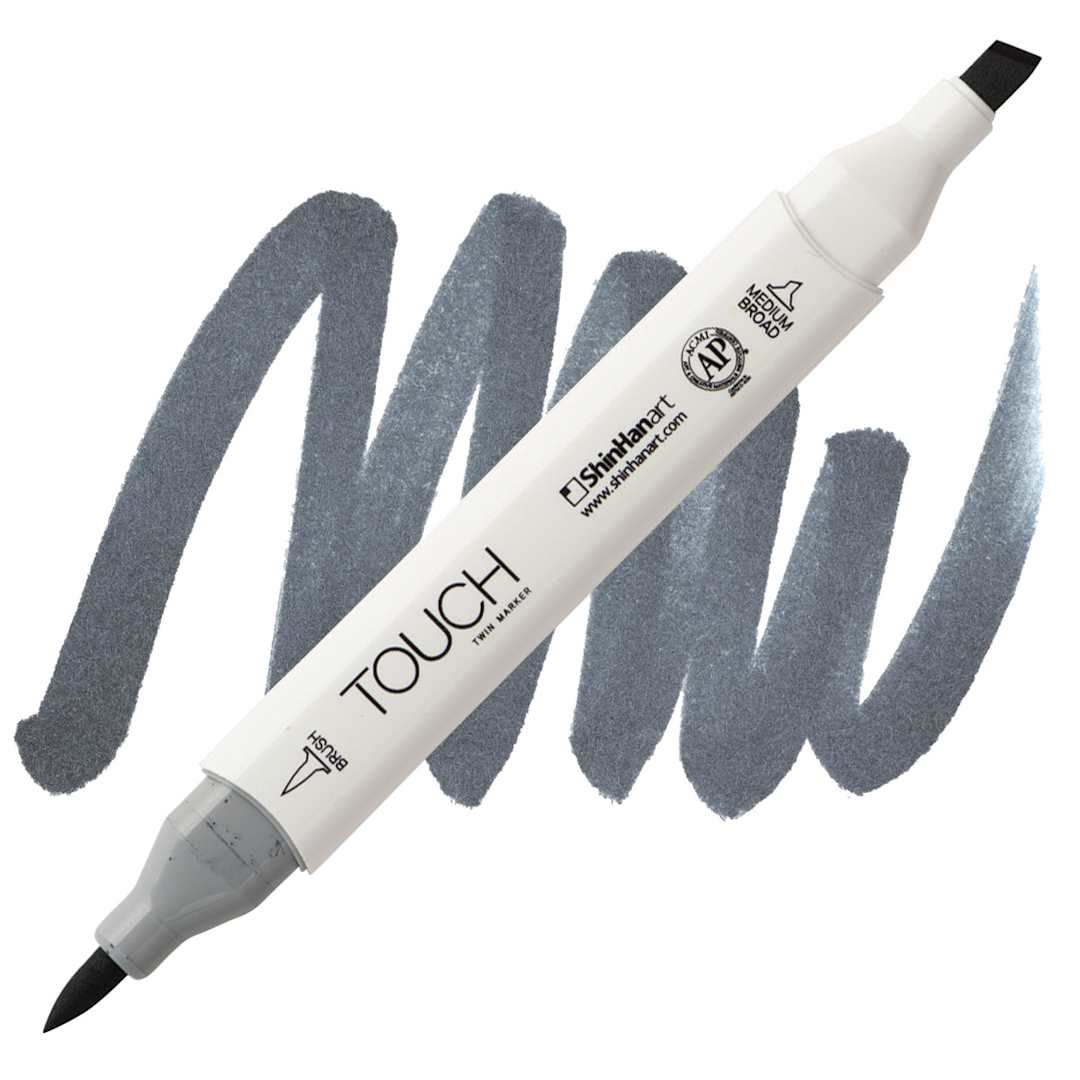 Open in modal - Shinhan Touch Twin Brush Marker - Cool Grey 7 marker and swatch