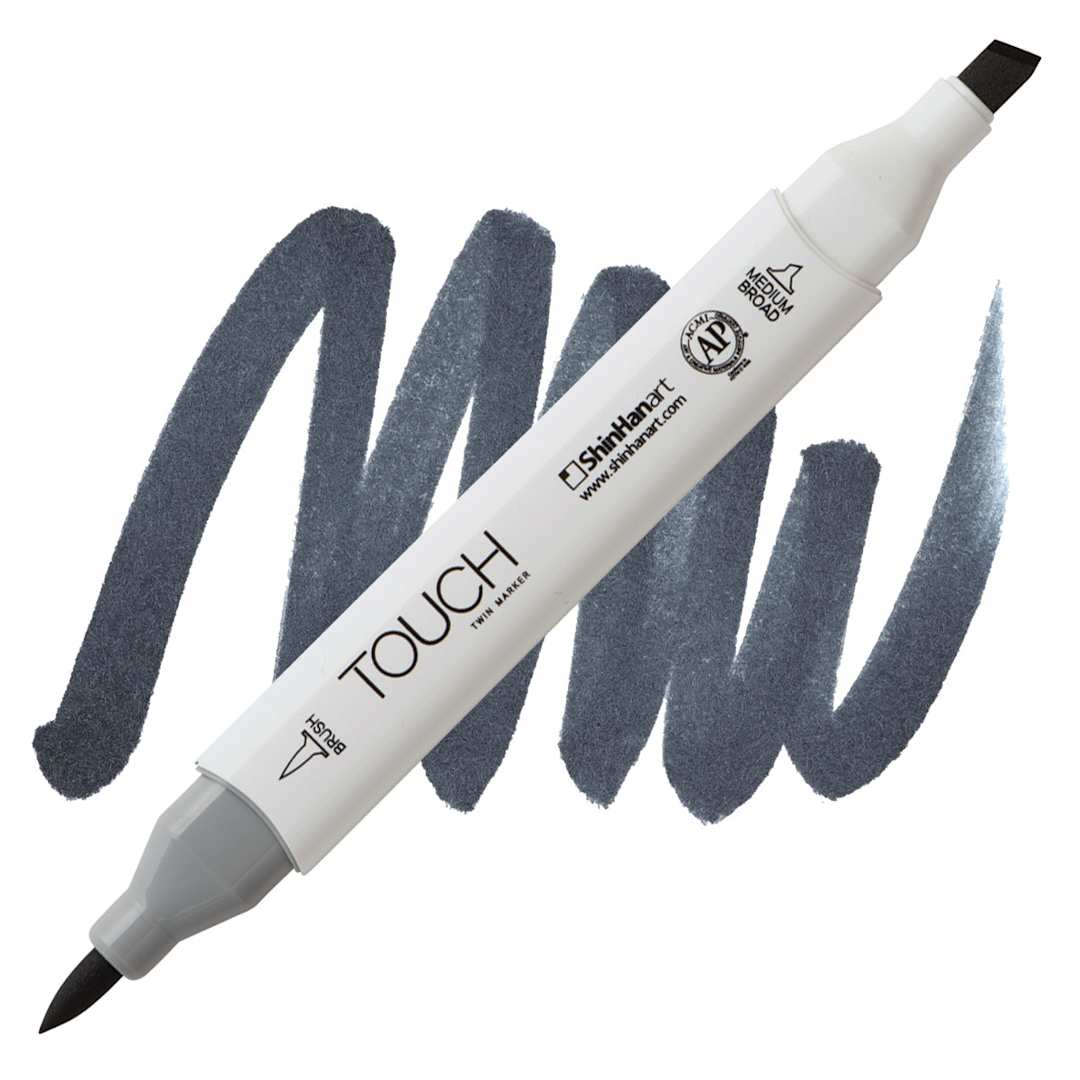 Open in modal - ShinHan Touch Twin Brush Marker - Cool Grey 9 GC9 marker and swatch