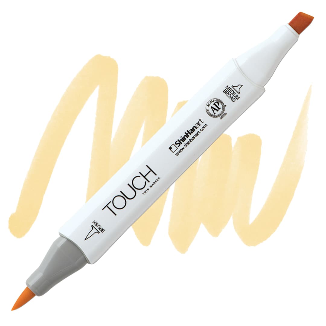 Open in modal - ShinHan Touch Twin Brush Marker - Cream Y36 marker and swatch