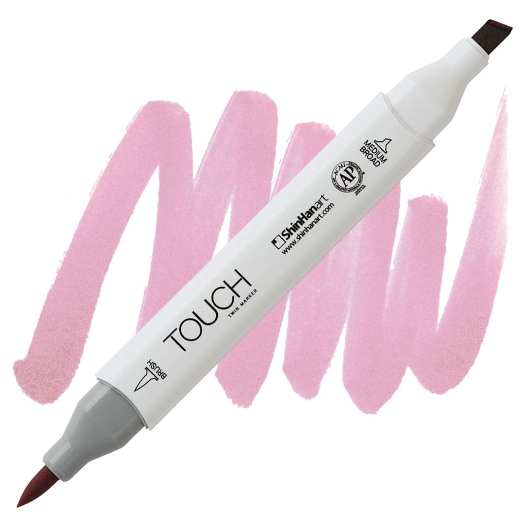 Open in modal - ShinHan Touch Twin Brush Marker - Dull Cosmos Purple marker and swatch