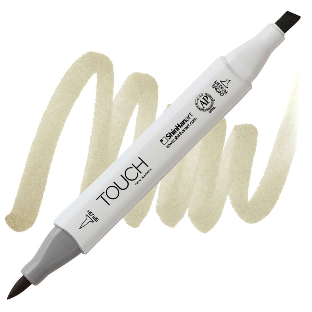 Open in modal - ShinHan Touch Twin Brush Marker - Flax BR115 marker and swatch