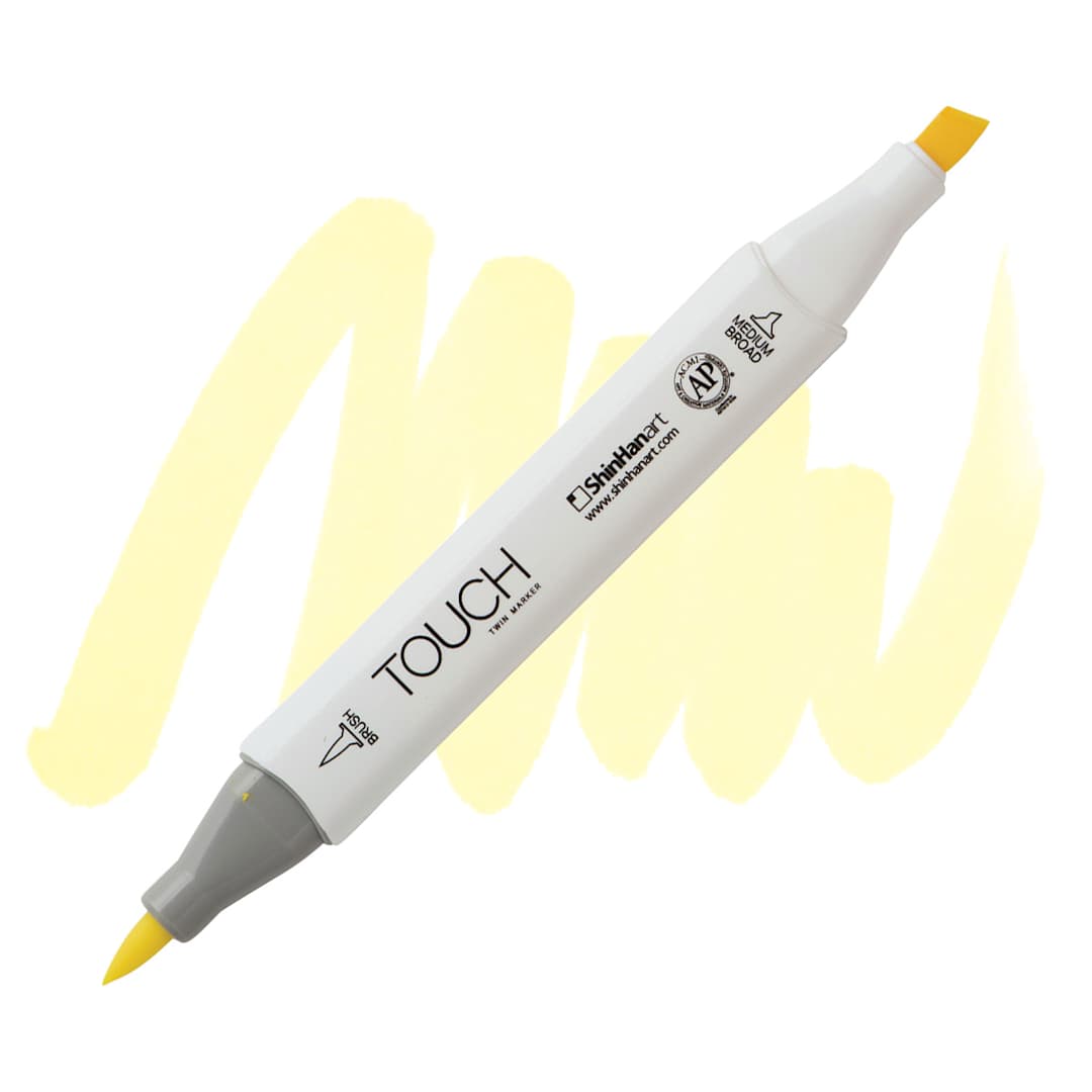 Open in modal - ShinHan Touch Twin Brush Marker - Green Bice GY163 marker and swatch